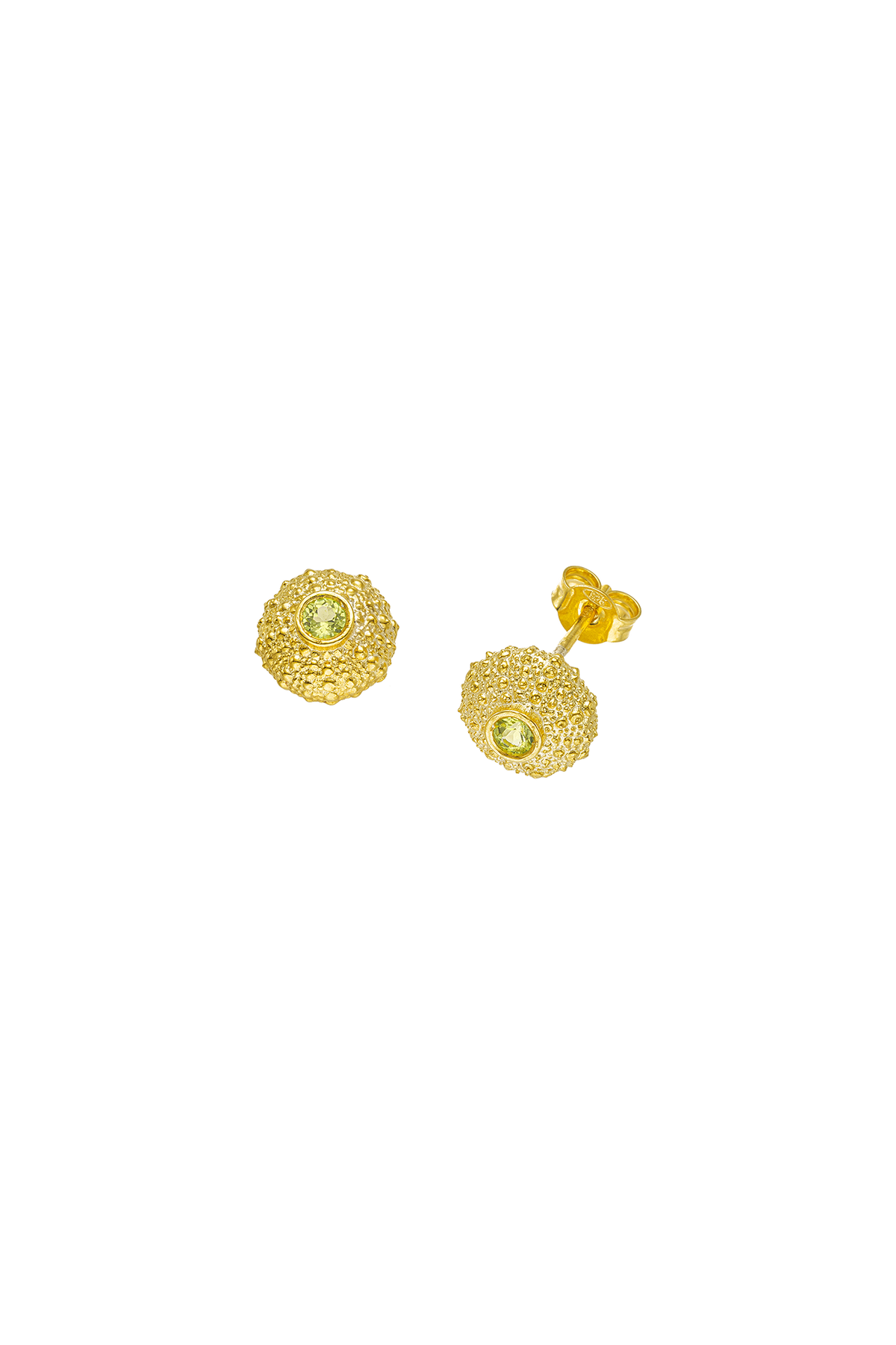 Feggeri Ahinos Gold Vermeil Peridot Stud Earrings