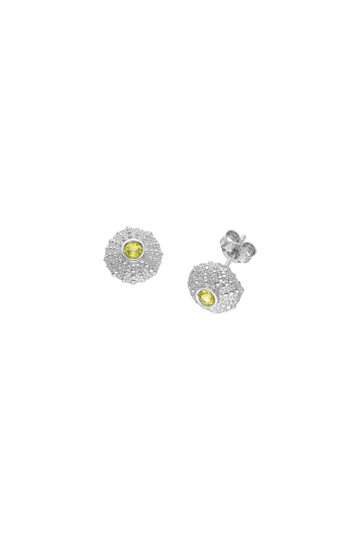Feggeri Ahinos Sterling Silver Peridot Stud Earrings