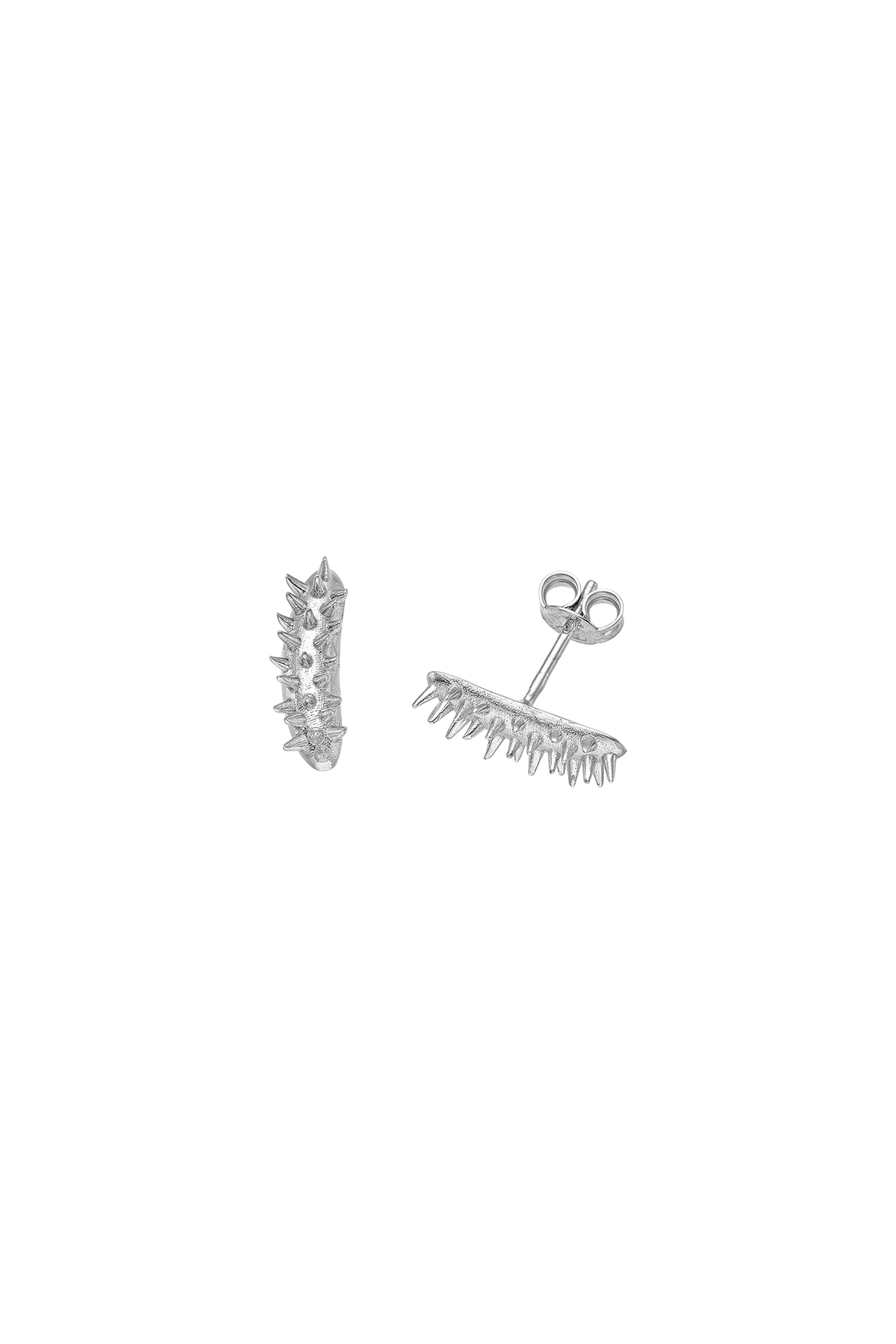 Feggeri Ahinos Sterling Silver Spike Stud Earrings