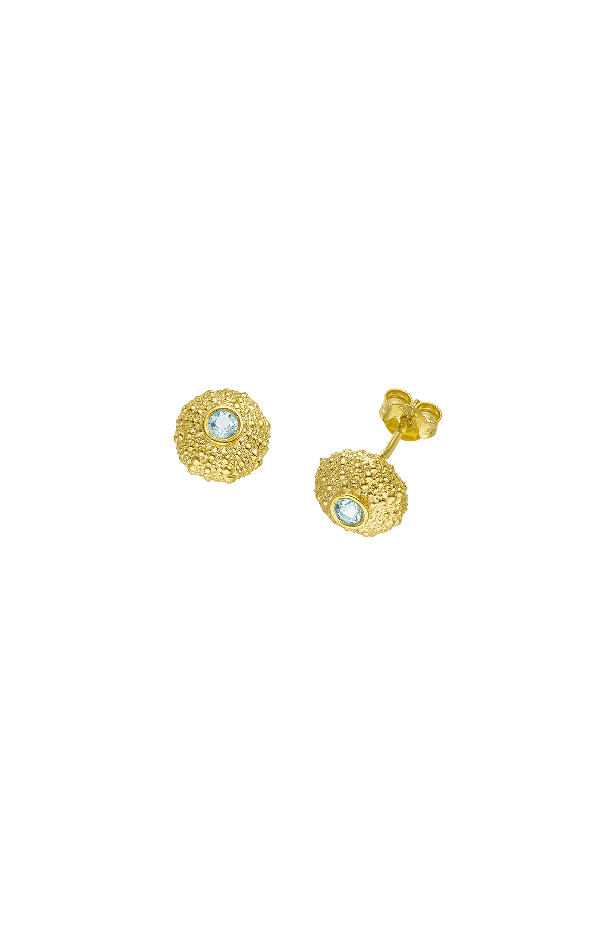 Feggeri Ahinos Gold Vermeil Topaz Stud Earrings
