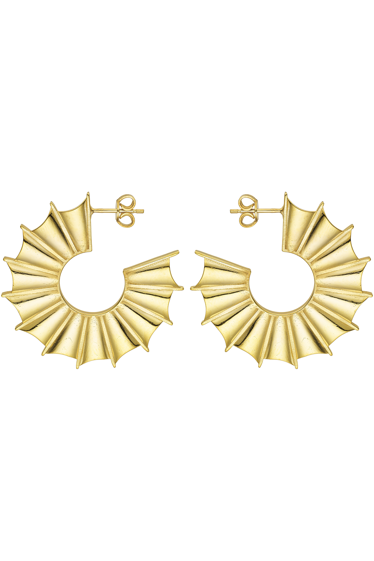 Feggeri Ippos Gold Vermeil Fin Statement Earrings