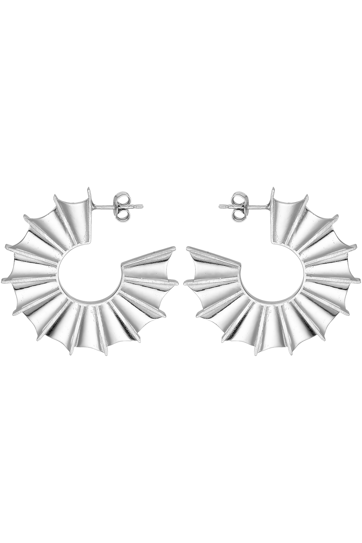 Feggeri Ippos Sterling Silver Fin Statement Earrings