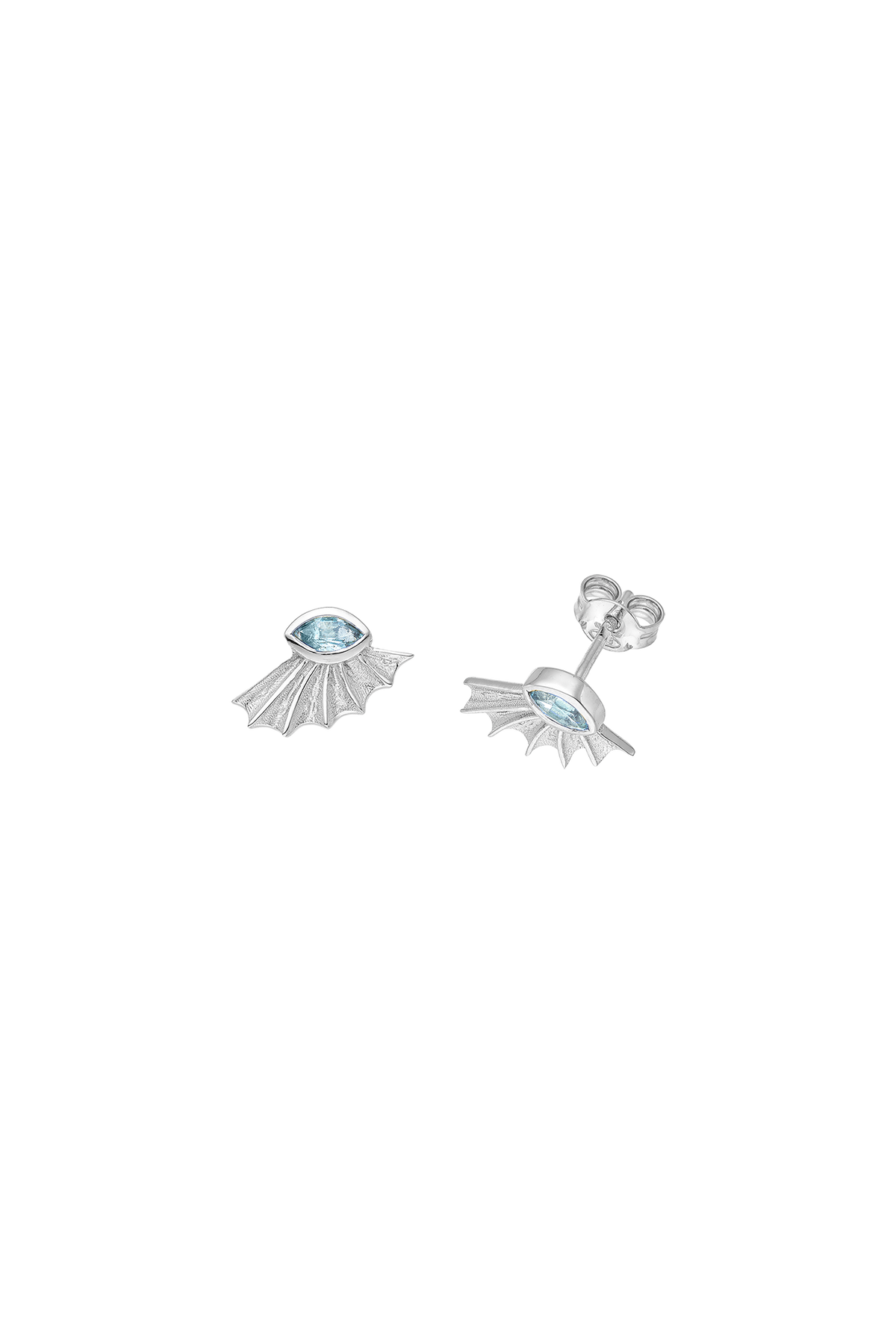 Feggeri Ippos Sterling Silver Topaz Stud Earrings