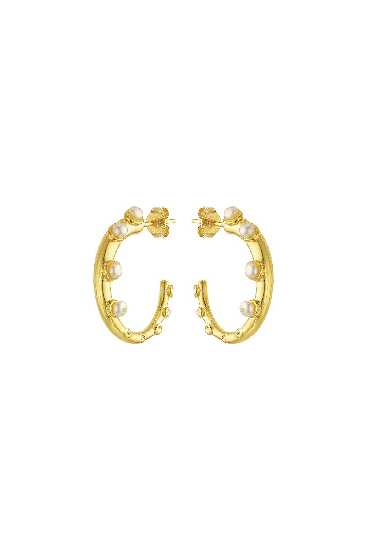 Feggeri Okto Gold Vermeil Pearl Hoop Earrings