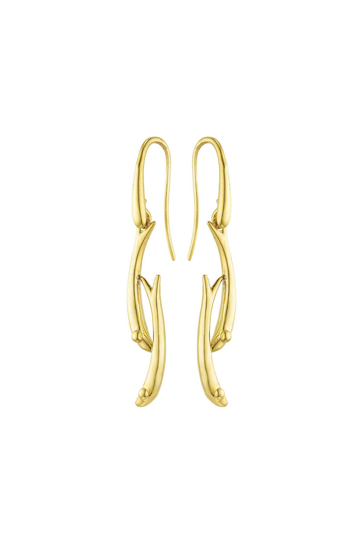Feggeri Psari Gold Vermeil Fish Drop Earrings
