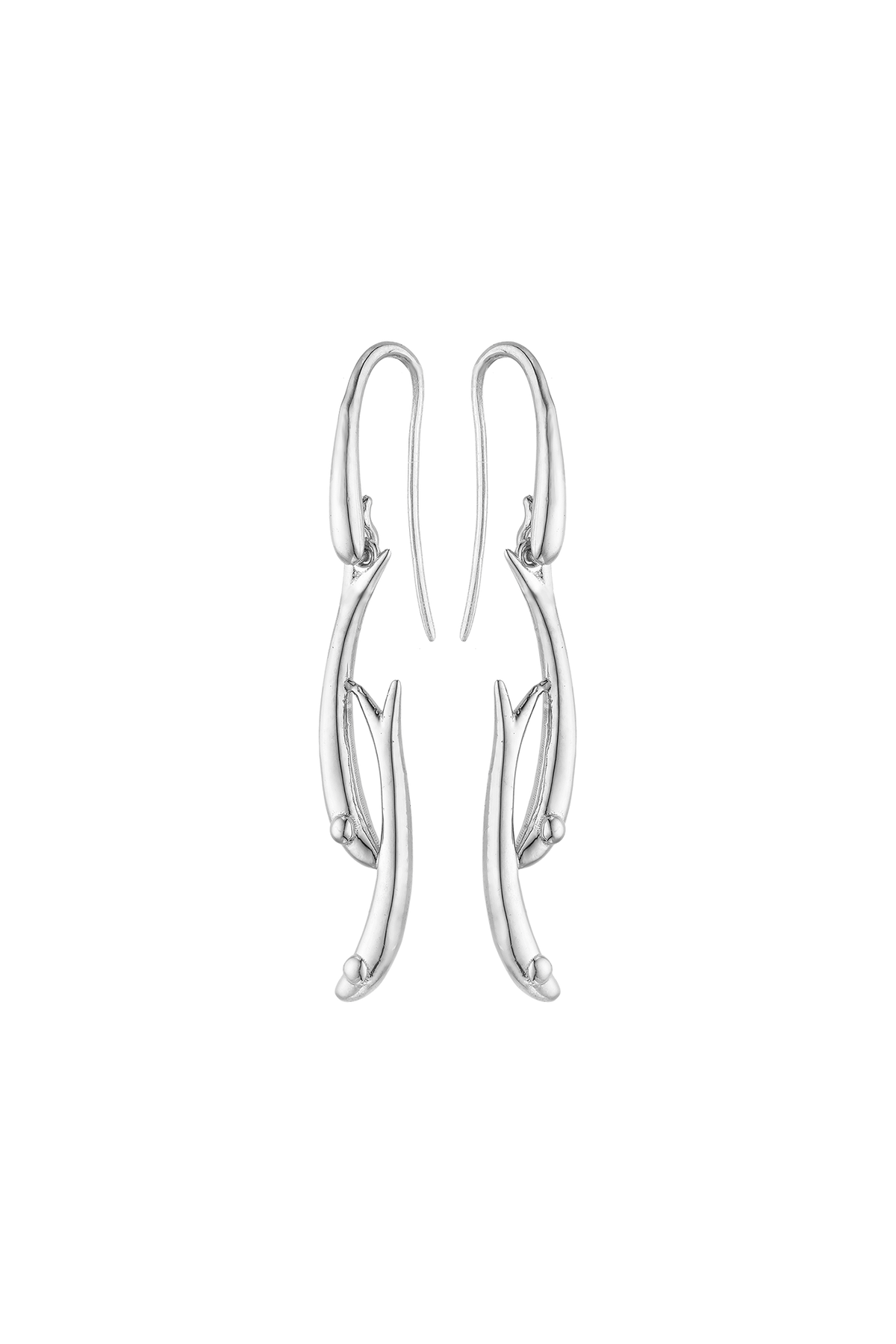 Feggeri Psari Sterling Silver Fish Drop Earrings